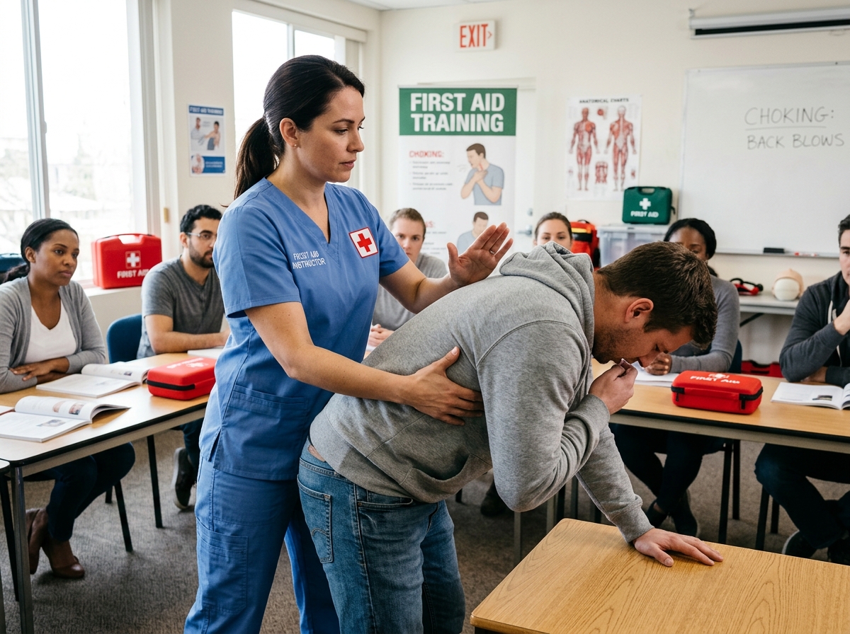 Choking first aid back blows