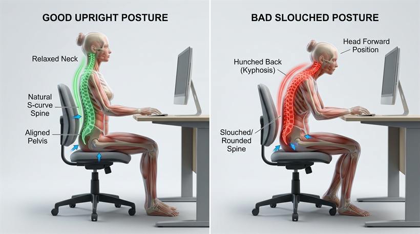 Realistic 3D Medical Model of Posture and Spinal Curvature